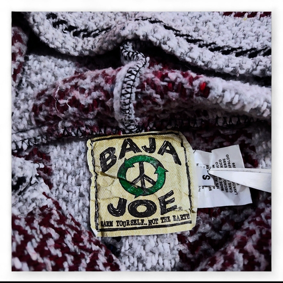 Baja Joe Mexican Baja Hoodie Unisex Size Small - Burgundy and Grey - Picture 9 of 9